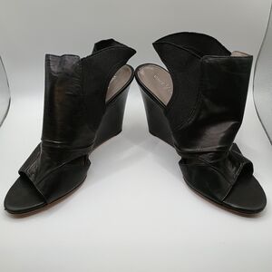Vince Camuto Black Leather Wedge Shoes
